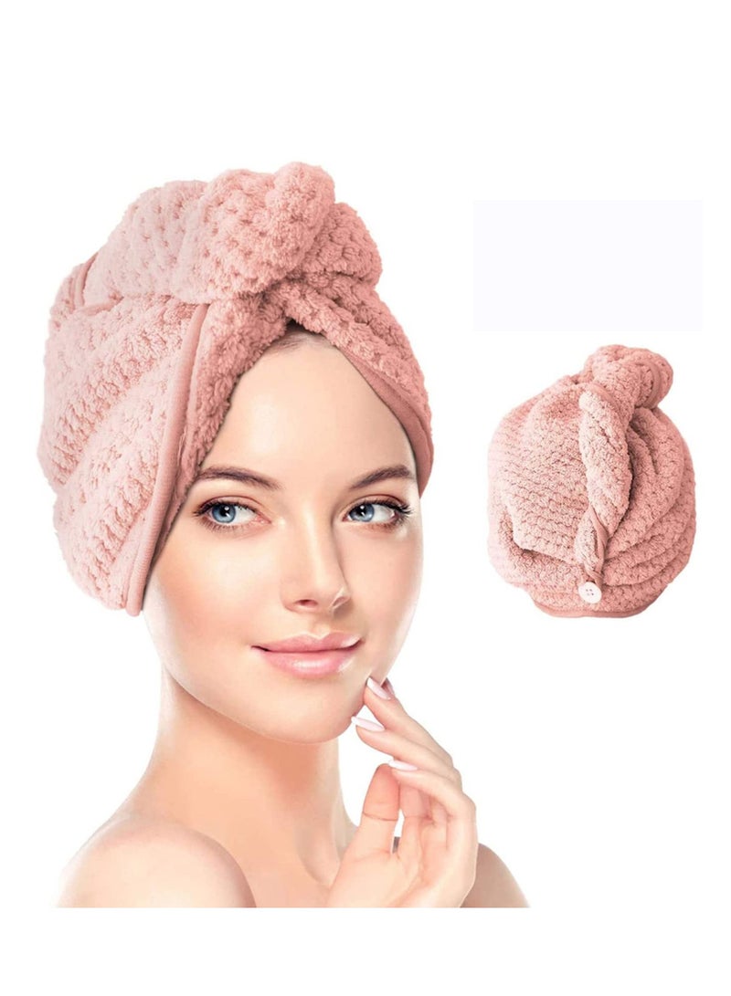 Microfiber Hair Towel Wrap, Turban Super Absorbent Twist Dry Caps - Image 1